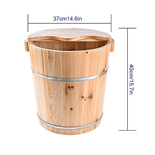 Spa de pies de madera natural con tapa y masajeador miniatura 5