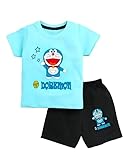 MALTOSH Doraemon Kids T-Shirt – Official Cartoon Character Tee for Boys & Girls – Cotton Half Sleeve Top | Light Blue | 0 Months-3 Months