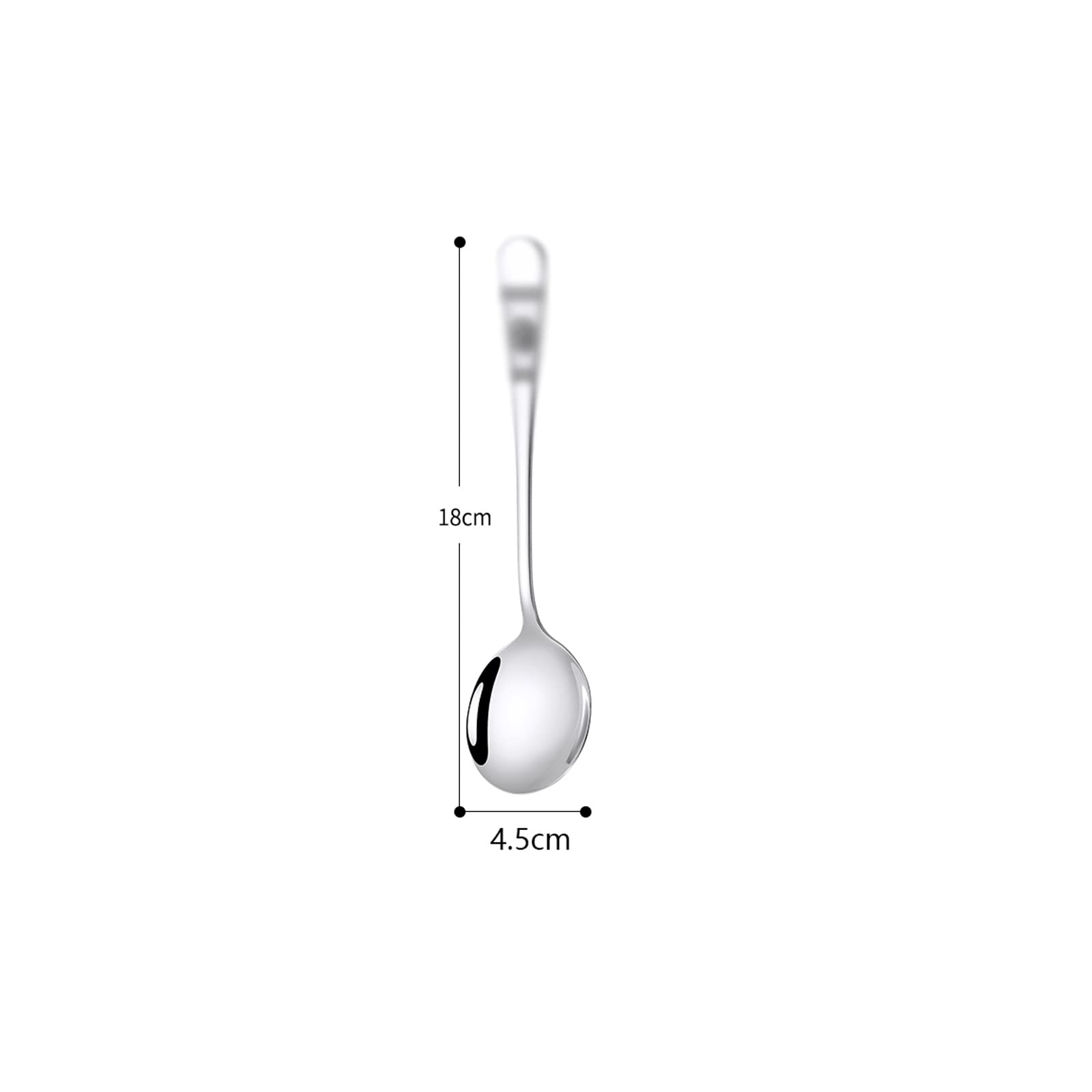 Cucharas de té, cucharas de postre, cucharas de cena de acero inoxidable, paquete de 5 cucharas redondas de caldo de acero inoxidable, prácticos cubiertos, ideales for el hogar, la oficina, la escuela