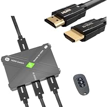 HDMI 2.1 Switch 1 in 3 Out & 3 in 1 Out 8K@60Hz / 4K@120Hz Bundle with 5FT 8K HDMI Cable 2.1