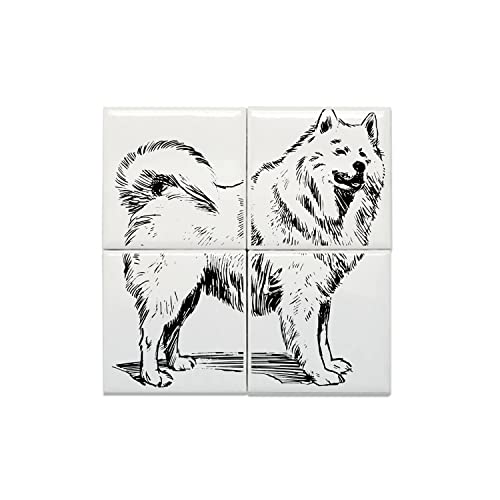 Carreaux céramique Chow Chow 15x15 cm lot de 4 décoration murale salon