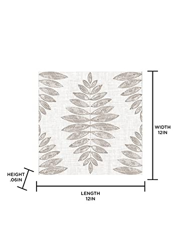 Floorpops Fp3298 Foliage Peel & Stick Floor Tiles, Neutral #TOP4