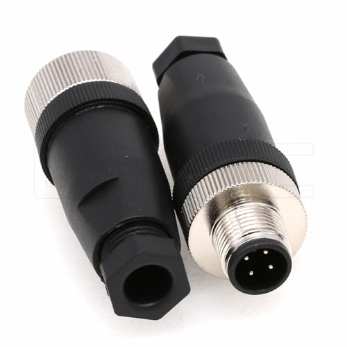 Image of M12 A Code 4 Pin Male & Female Circular Aviation Plug Industrial Sensor Connector Waterproof Straight 12mm Connector Plug Cable Adapter