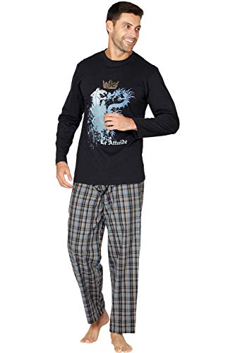 T-shirt manches longues imprimé et pantalon tissé respirant homme noir - 3