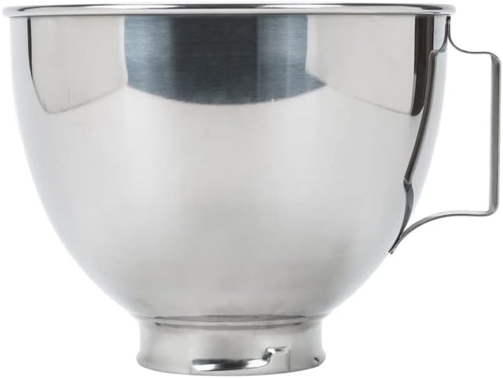 5 Quart Stainless Steel Mixing Bowl with Upgrade Pouring Shield,Compatible with all KitchenAid 4.5-5 Quart Artisan Mixer, Silver KSM150, RRK150, KSM100, K45SS, KSM75, KSM90, KSM95, K45(5 Quart)