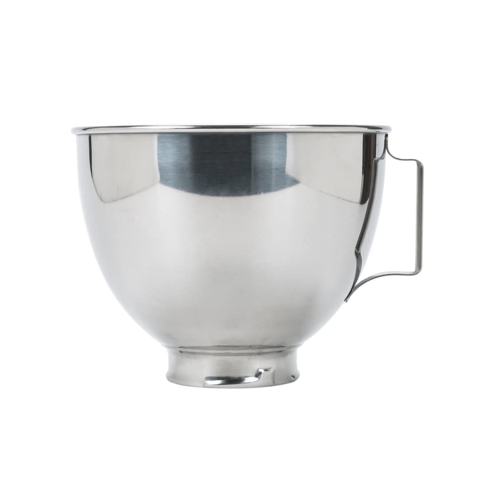 Cuenco mezclador de pie para Kitchenaid de 4.5 cuartos de galón, cuenco de acero inoxidable para batidora artesanal de 5 cuartos de galón, plateado (4.5 cuartos de galón)