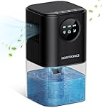 Homtronics 1700ml Dehumidifier, 24H Timer, Auto Shut off bedroom dehumidifier for Home, 7-Color LED Lights, Ultra-Quiet Dehumidifier for Bedroom, Bathroom, RV, Office, damp absorber（Black）