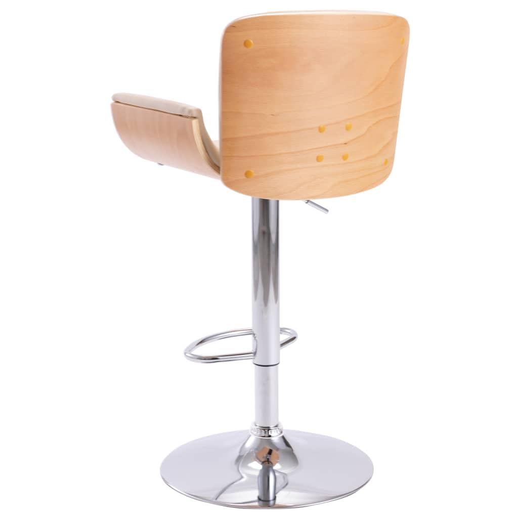 Taburete de bar de piel sintética con muelle de gas, altura regulable, estructura metálica, reposapiés, respaldo ergonómico, 51,5 x 49,5 x 89 – 109 cm, para cocina, comedor, bar, salón