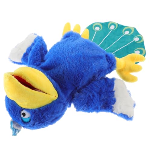 MUSISALY Marioneta de Mano de Peluche Pavo Real, Juguete Interactivo para Narración de Cuentos, Material de Felpa y Algodón PP, 1 Pieza, Adecuado para Educación Infantil y Juego en Casa