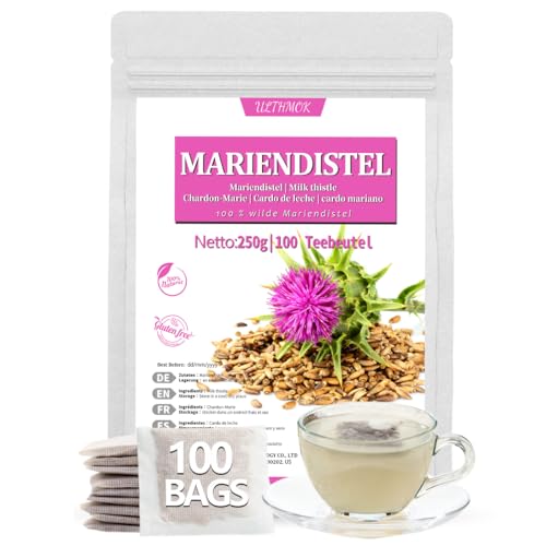 Cardo Mariano | Té de Hígado de Cardo Mariano | Brebaje de Cardo Mariano | Semillas de Cardo Mariano 100% Naturales, sin cafeína ni aditivos (100 bolsas)