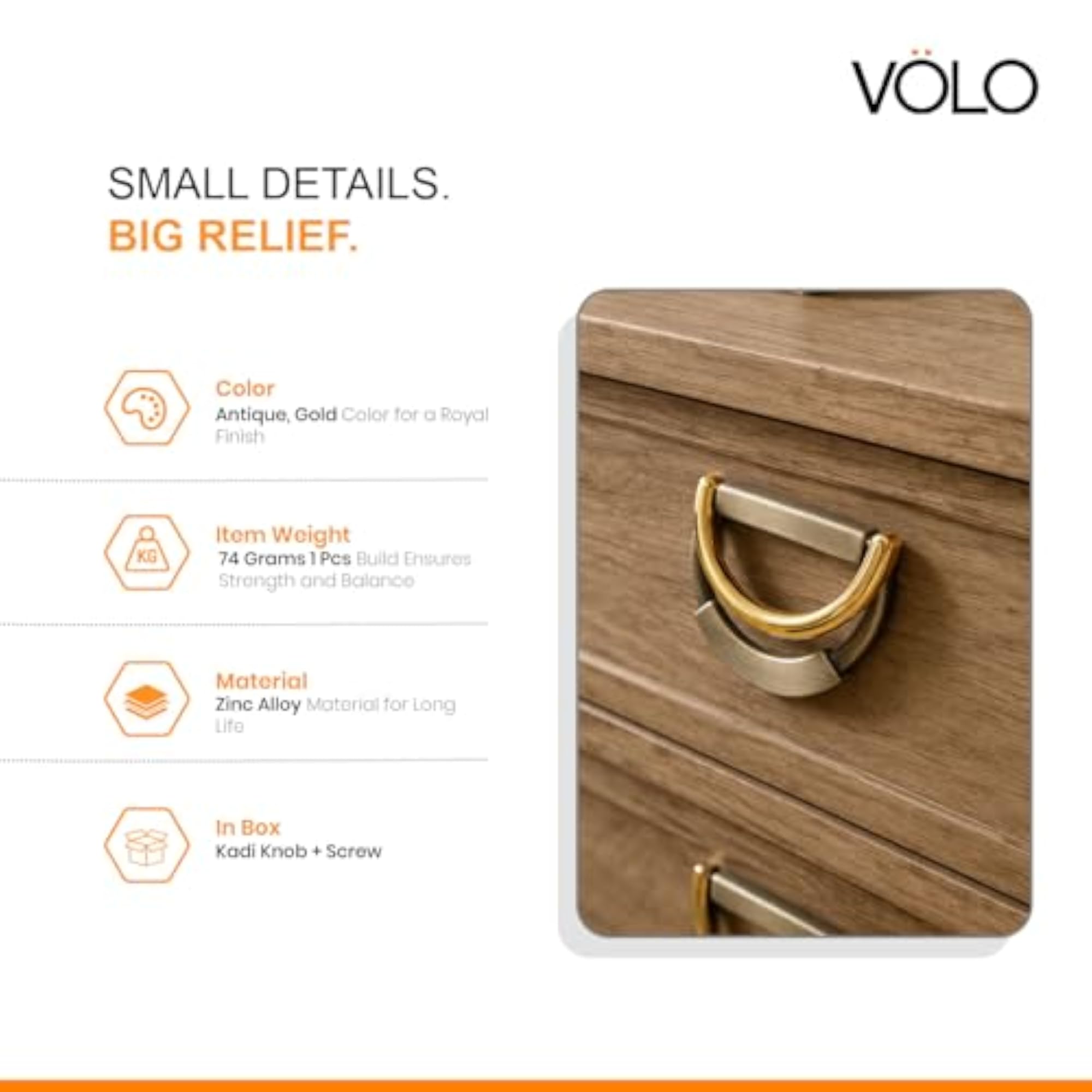 Cabinet Drawer Knobs - Kadi Pull Handle