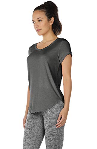icyzone Dames rugvrij yoga T-shirt korte mouwen sport vrije tijd tops losse casual V-hals shirt, 2-pack - Image 4