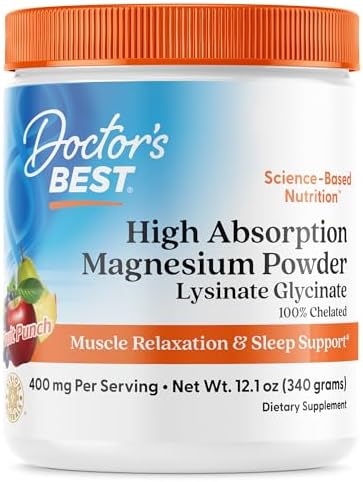 Doctors Best High Absorption Magnesium Powder Lysinate Glycinate ...