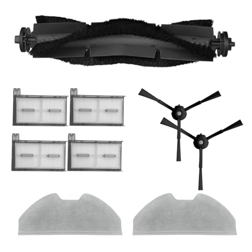 Image of Replacement Parts for Eufy X8 Pro Robot Vacuum Series - Includes 1 Rolling Brush, 2 Side Brushes, 4 Filters, 2 Mop Cloths - Durable and Reusable Accessories for Eufy X8 Pro Robot Vacuum Cleaner