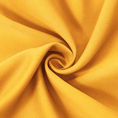Lemomo Yellow Thermal Blackout Curtains/52 X 84 Inch/Set Of 2 Panels Room Darkening Curtains #TOP4