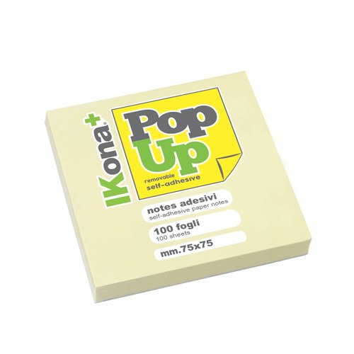 IKona+ 11738 Pop Up Cubo Carta Fogli 350, 75 x 75 cm, Giallo
