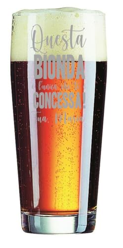 Colorfamily Bicchiere da birra con incisione personalizzabile Questa bionda è l'unica che ti è concessa! - personalizza con il nome della tua lei - bicchiere in vetro 40 cl
