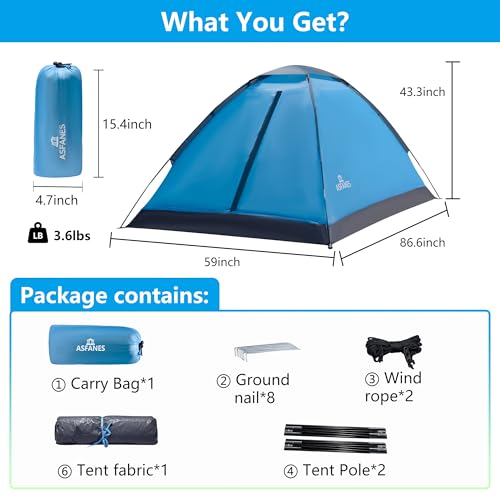 Carpa para 1-2 Personas ASFANES al Aire Libre Ligera miniatura 6