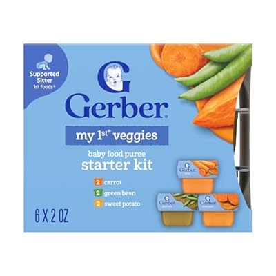 Gerber Stage 1 Baby Food, Veggie Variety Pack Puree Tubs, Baby Puree, 2PK