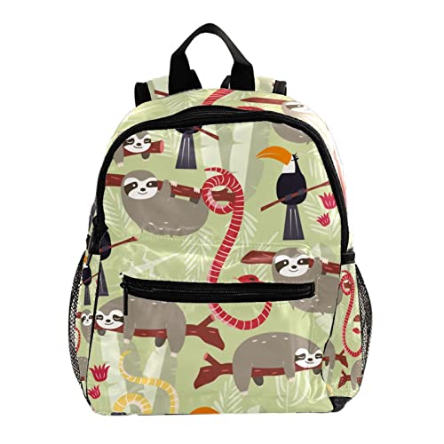 Sac à dos pour enfants idéal pour la maternelle et les sorties - Motif paresseux et toucan 30cm