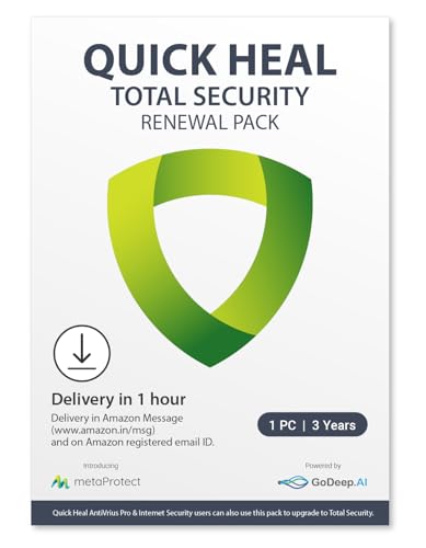 Quick Heal | Total Security Renewal Upgrade Gold pack | 1 User | 3 years | Email Delivery in 2 hours – no CD| Existing Quick Heal Single User Subscription Needed