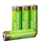 Amazon Basics – Amazon Basics 4er-Pack wiederaufladbare AA-NiMH-Batterien mi