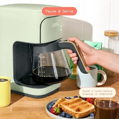 Wonderful Programmable 12-Cup Coffee Maker with Touch Controls, Auto Brew Timer, 1200W, 3 Brew Strengths, Keep Warm, Dishwasher-Safe, Premium Countertop Coffee Machine (Sage Green) — view 4