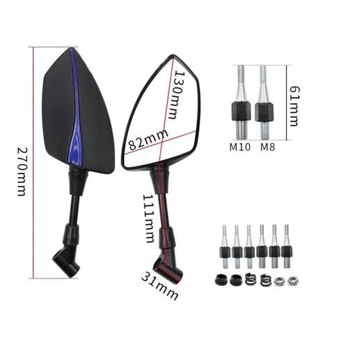 Espejos de aluminio Suzuki SV 650 retrovisores laterales Blue4 5