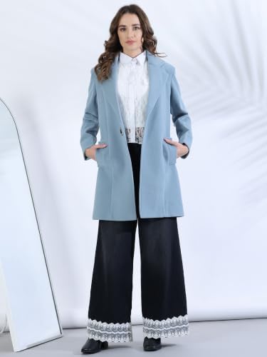 Image of PLAGG Women's Notched Lapel Long Overcoat