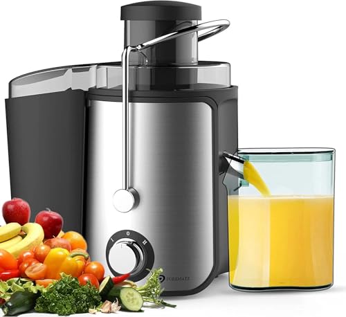 Juicer Machines, 600W Whole Fruit and Vegetable Juice Extractor, Centrifugal Juicer, Stainless Steel, Two Speed Settings, BPA-Free, Easy Clean