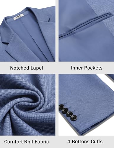 Image of COOFANDY Men's Casual Knit Blazer Two Button Lightweight Sport Coats Suit Jacket