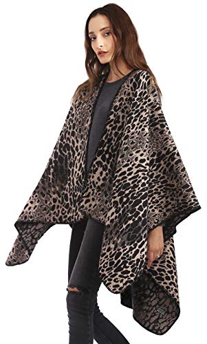 Missshorthair Women's Printed Shawl Wrap Fashionable Open Front Poncho Cape, Gift For Women #TOP2