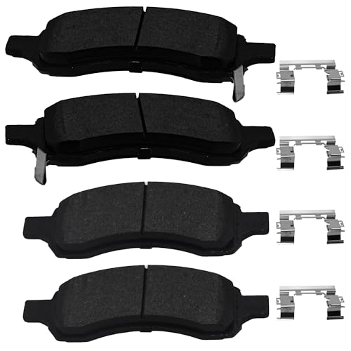 Image of Brake Pads Front Set Compatible with Buick Enclave Rainier, Chevy Colorado Trailblazer Traverse, GMC Acadia Canyon Envoy, Isuzu Ascender, Saab 9-7x Brakes Pads Semi-Metallic D1169