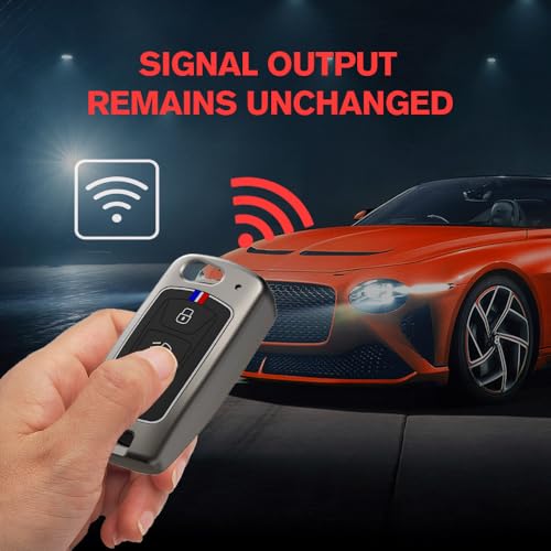 Image of Ashar Key Hub Metal Key Cover Compatible with Tata Curvv, Nexon, Punch, Bolt, Zica, Tiago, Tigor, Zest, Hexa, Safari Storme, Harrier, Altroz 3 (Button Flip Key) Grey