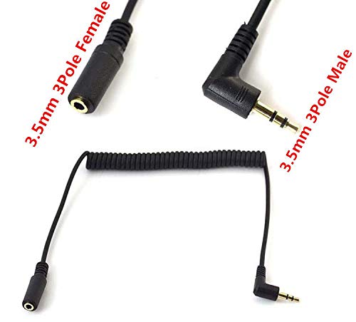 Cable de audio estéreo 3.5mm enrollado de 1 a 6 pies miniatura 2