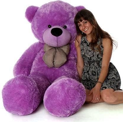 Image of AVSHUB Soft Toys Teddy Bear for Boys & Girls | Stuffed Cute Spongy Huggable & Lovable Teddy for Kids | Gift for Special Occasion Valentine's, Birthday, Anniversary (Size 4 Feet) Purple