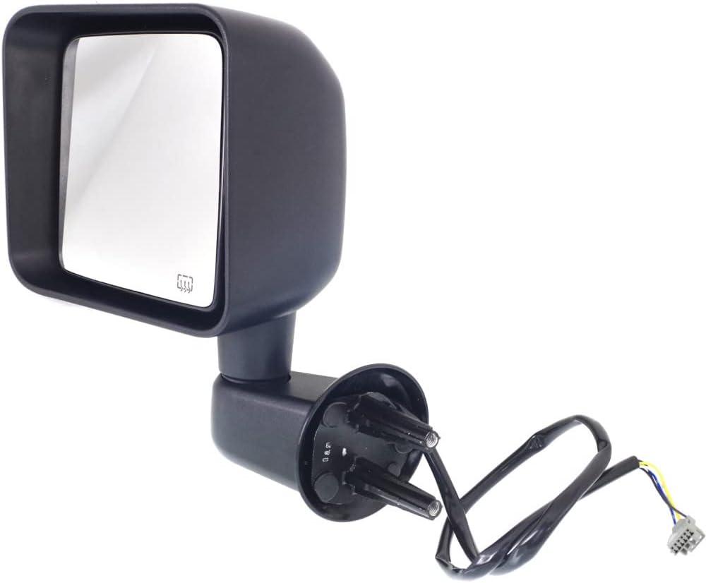 For Jeep Wrangler 2014 Door Mirror Driver Side | Power | Heated | Manual Folding | Textured | 68229611AA, 68125585AA | CH1320372