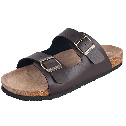 Women's Cork Footbed Sandals - Cow Suede Slide Sandals For Women With Adjustable Strap Buckle Open Toe Beach Sandals #TOP18