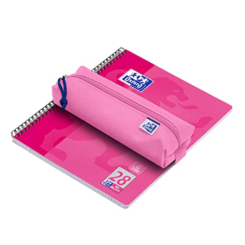 Oxford Federmäppchen für Mädchen und Jungen, rechteckig, Stifte-Etui, langlebig, rosa