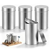 HSHTAM 4 Stück Teedosen für Losen Tee, Teedose 75x120 mm Blechdose mit Deckel...