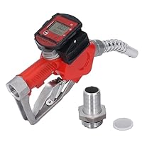 Klanata 1 Zoll BSP Automatische Kraftstoffdüse mit Digitalem Messgerät Aluminiumlegierung Automatische Abschaltung Zapfpistole für Benzin Kerosin 10-60L/min 3-Positionen-Verriegelung Tanken