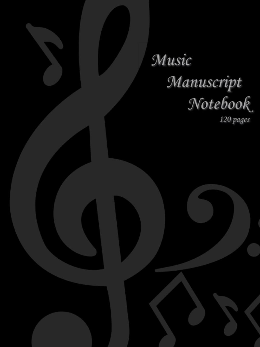 Cahier de musique A4 rigide pour composer facilement, carnet 120 pages 10 portées noir