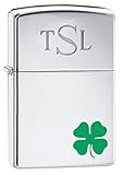 Personalized Zippo A Bit'O Luck Shamrock Lighter with Free Engraving