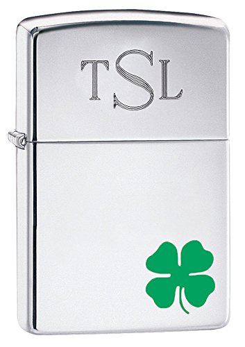Personalized Zippo A Bit'O Luck Shamrock Lighter with Free Engraving