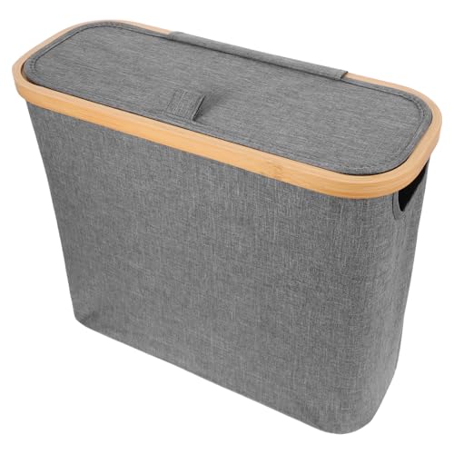 VILLCASE Toilet Paper Storage Basket with Lid Multifunctional Organizer for Bathroom Kitchen Easy Installation Chic Design and Grey