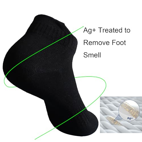 Womens Anti Odor Breathable Moisture Wicking Sports Cotton Low Cut/Quarter Crew Socks for Athletes Foot3