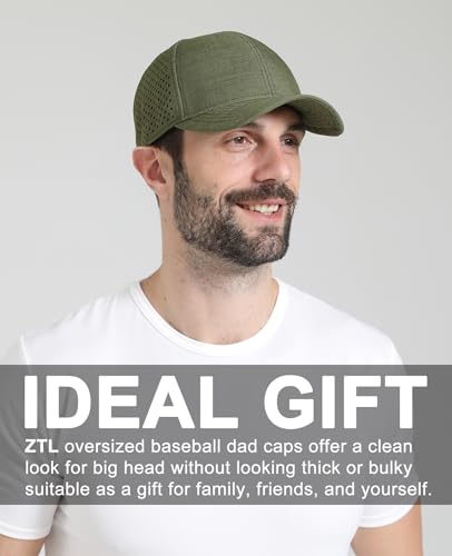 Image of Oversize XL XXL Quick Dry Baseball Cap, Large Performance Snapback Hats, Laser Cut Mesh Ball Cap for Men Big Heads 23.5 inch-26 inch