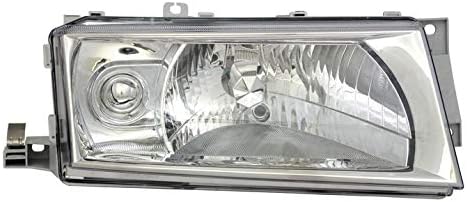 Faros VP1349P faro derecho delantero delantero delantero del lado del pasajero proyector luz de la lámpara del coche cromo LHD compatible con Skoda