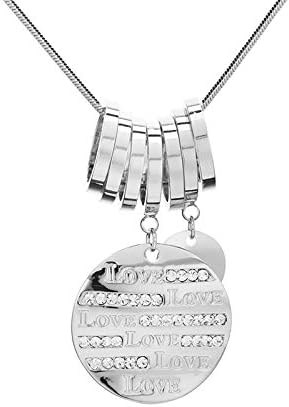 PengJin-Woman's Round Letter Gold Plated Pendant Sweater Y Necklace, Cubic Zircon Snake Long Chain, Silver