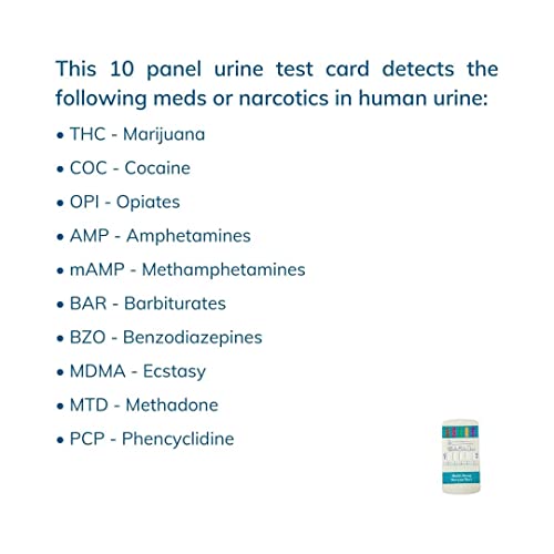 10 Panel Dip Drug Testing Kit, Test For 10 Different Drugs. (1) #TOP4